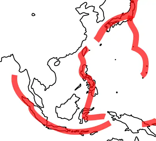 東南アジアの火山分布